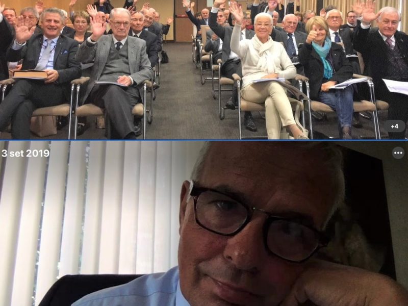 Il fotogramma di una videoconferenza