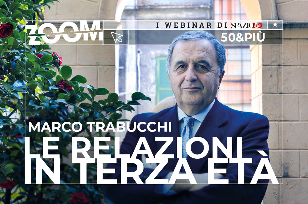 La copertina del webinar "Relazioni in terza età" con Marco Trabucchi