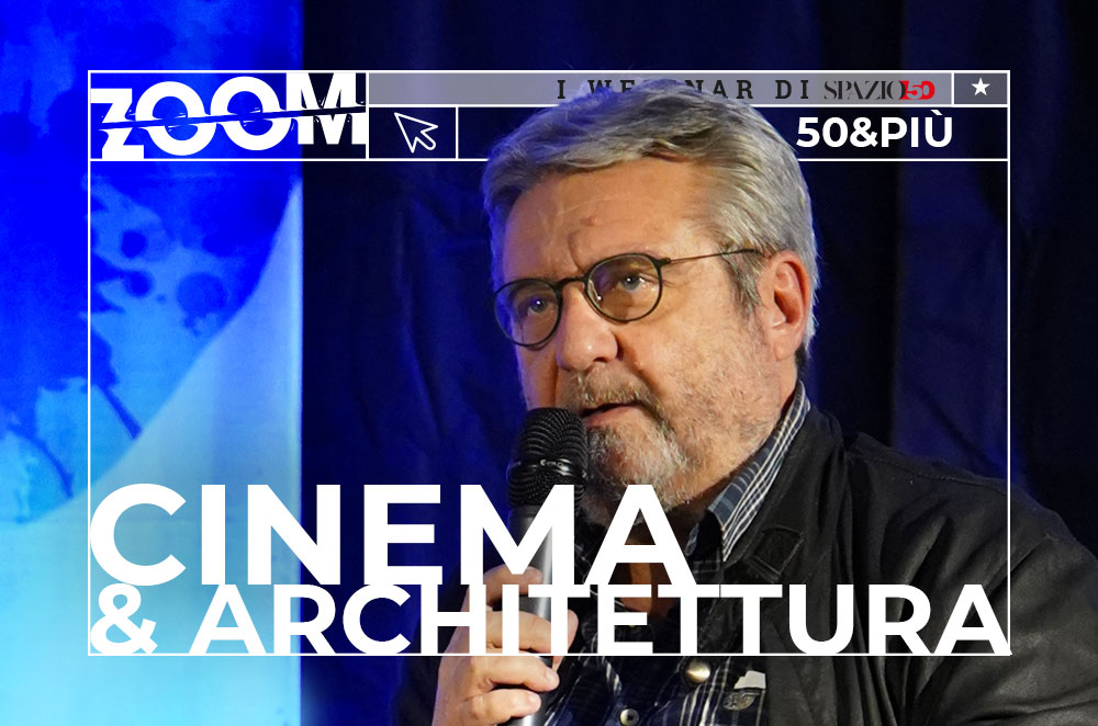 Copertina del webinar "Cinema e architettura" con Flavio De Bernardinis
