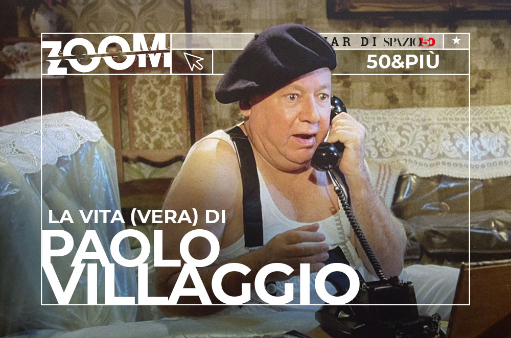 Copertina del webinar "La vita (vera) di Paolo Villaggio" con Elisabetta Villaggio