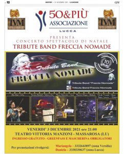 Locandina Tribute band Freccia Nomade organizzato da 50&Più Lucca