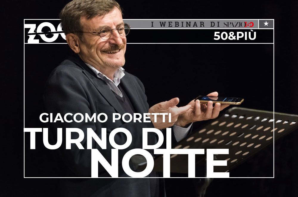 Copertina del webinar "Turno di notte" con Giacomo Poretti