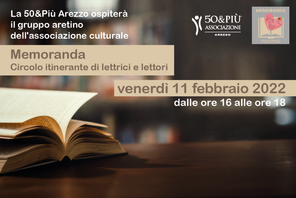 50&Più Arezzo organizza l'incontro Cibo e letteratura con il circolo Memoranda