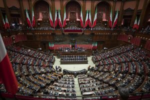 Il parlamento durante il giuramento di Sergio Mattarella