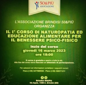 Corso di Naturopatia organizzato da 50&Più Brindisi