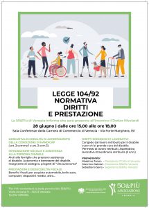 La locandina del convegno a venezia sulla Legge 104/92