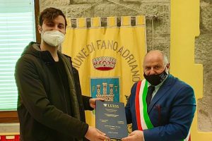 Alessandro Maria Bollettini, ideatore di Senior-Borgo, con il sindaco di Fano Adriatico