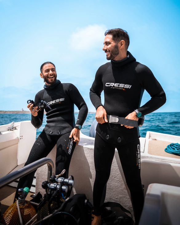 I fratelli Spinelli prima di un’immersione