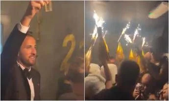 Harry Kane festeggia il Pallone d’Oro, ma le bottiglie con le scintille fanno discutere: sui social torna l’ombra di Crans-Montana