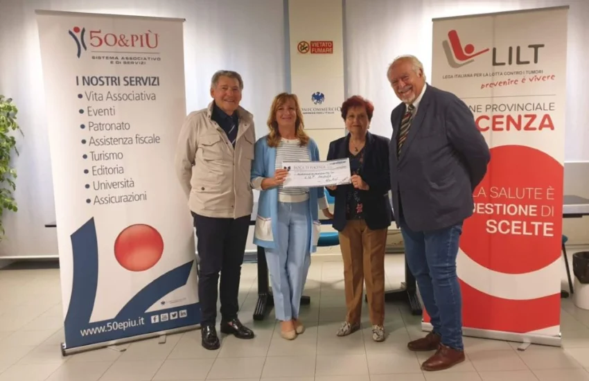 Piacenza. Consegna della donazione alla LILT